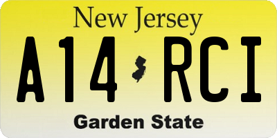 NJ license plate A14RCI