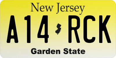 NJ license plate A14RCK