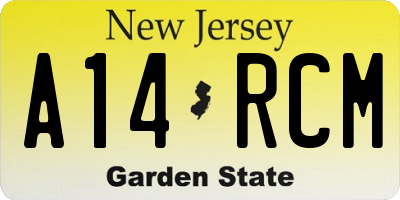 NJ license plate A14RCM