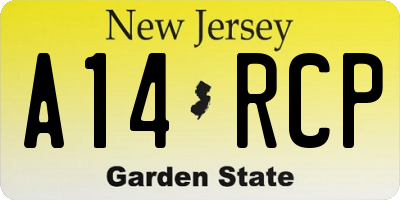 NJ license plate A14RCP