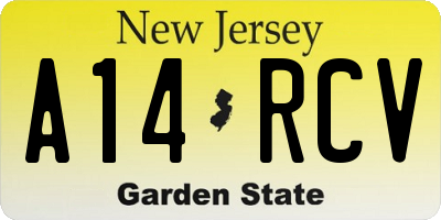 NJ license plate A14RCV