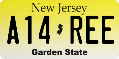 NJ license plate A14REE