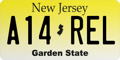 NJ license plate A14REL