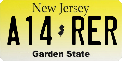 NJ license plate A14RER