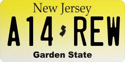 NJ license plate A14REW