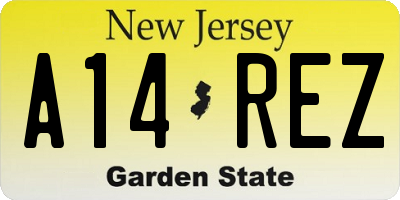 NJ license plate A14REZ
