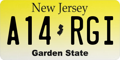 NJ license plate A14RGI