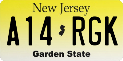 NJ license plate A14RGK