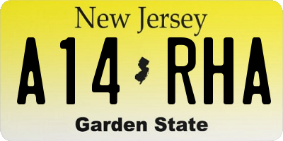 NJ license plate A14RHA