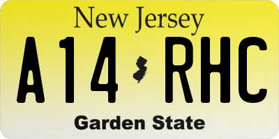 NJ license plate A14RHC
