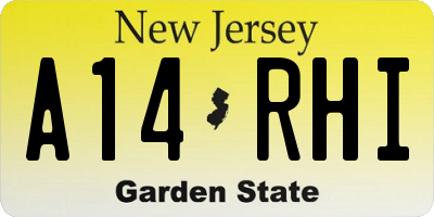 NJ license plate A14RHI