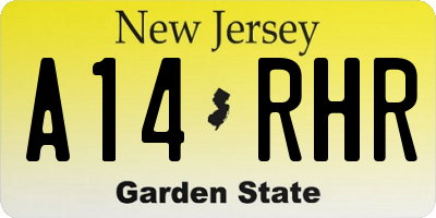 NJ license plate A14RHR