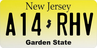 NJ license plate A14RHV