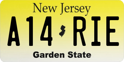 NJ license plate A14RIE