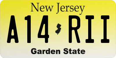 NJ license plate A14RII