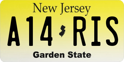 NJ license plate A14RIS