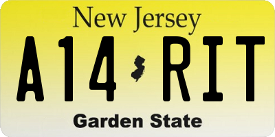 NJ license plate A14RIT