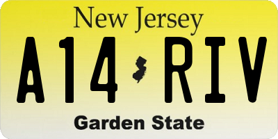 NJ license plate A14RIV