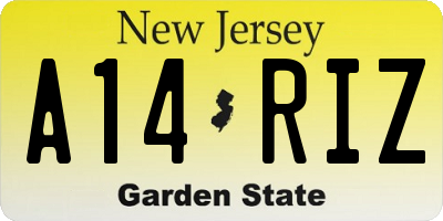 NJ license plate A14RIZ