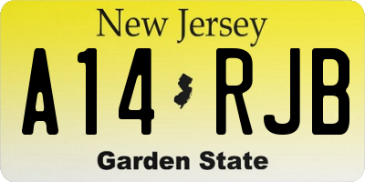 NJ license plate A14RJB