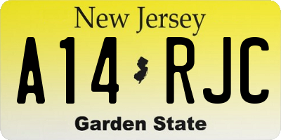 NJ license plate A14RJC