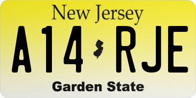 NJ license plate A14RJE