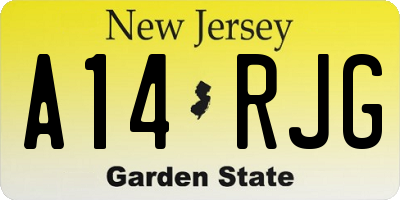 NJ license plate A14RJG