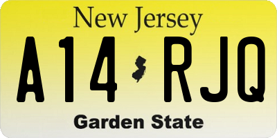 NJ license plate A14RJQ