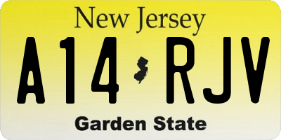 NJ license plate A14RJV