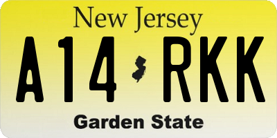 NJ license plate A14RKK