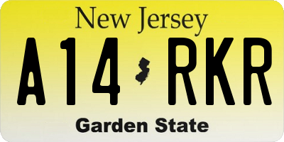 NJ license plate A14RKR