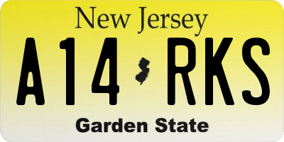 NJ license plate A14RKS