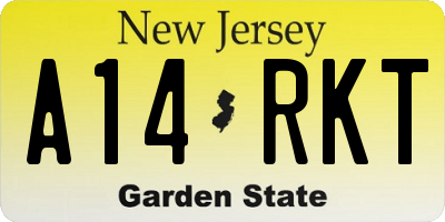 NJ license plate A14RKT