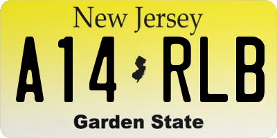 NJ license plate A14RLB