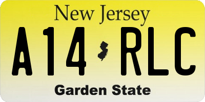 NJ license plate A14RLC