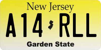 NJ license plate A14RLL