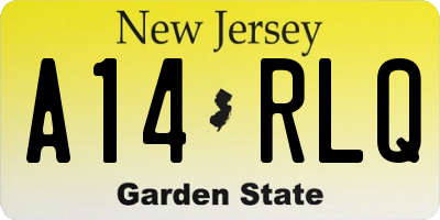 NJ license plate A14RLQ