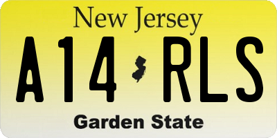 NJ license plate A14RLS