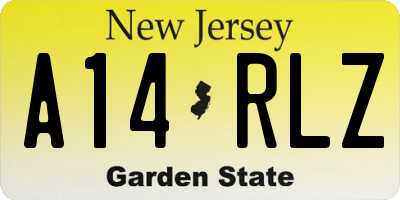 NJ license plate A14RLZ