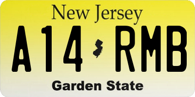 NJ license plate A14RMB
