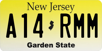 NJ license plate A14RMM