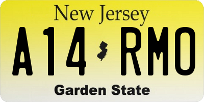 NJ license plate A14RMO
