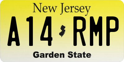 NJ license plate A14RMP