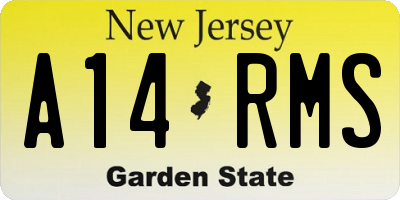 NJ license plate A14RMS