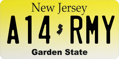 NJ license plate A14RMY
