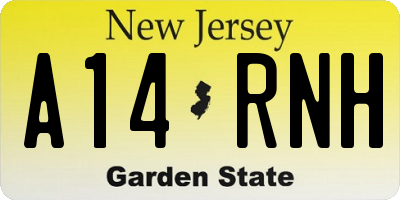 NJ license plate A14RNH