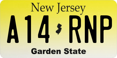 NJ license plate A14RNP