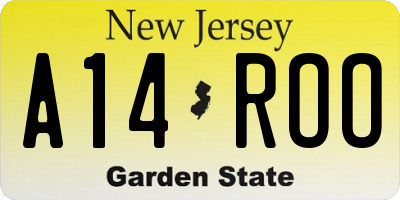 NJ license plate A14ROO