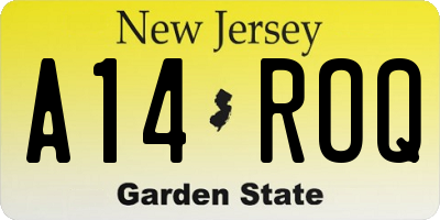 NJ license plate A14ROQ