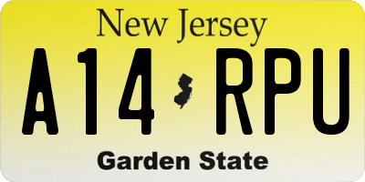 NJ license plate A14RPU